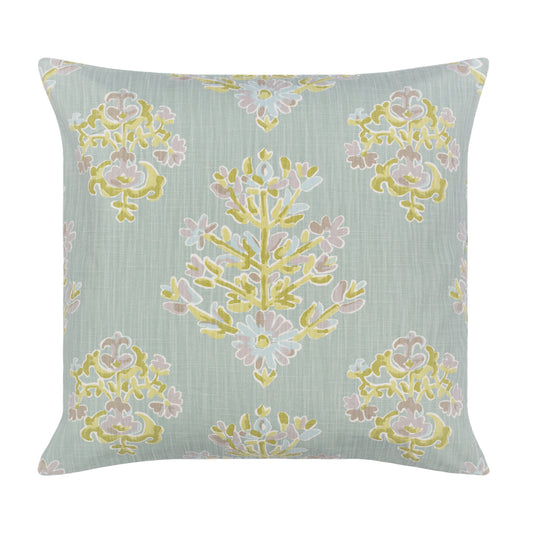 The Seafoam Green Sophia Floral Square Throw Pillow