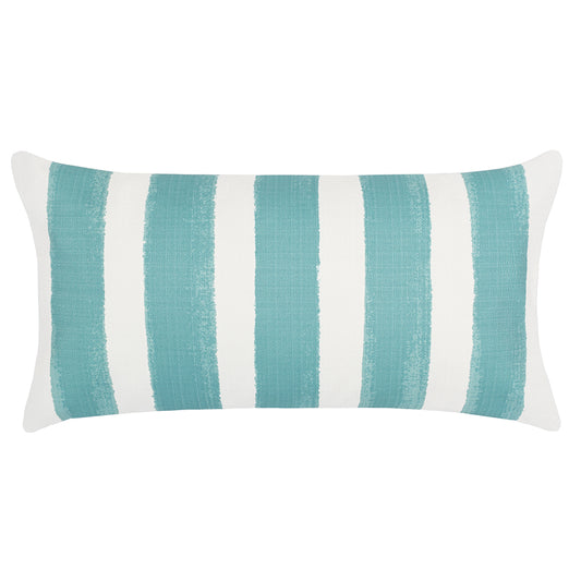 The Teal Beach Watercolor Stripes Throw Pillow