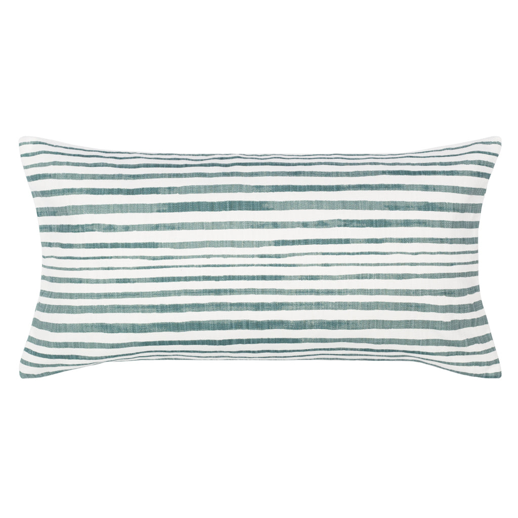 The Teal Coastal Stripes Throw Pillow