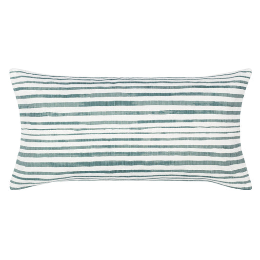 The Teal Coastal Stripes Throw Pillow