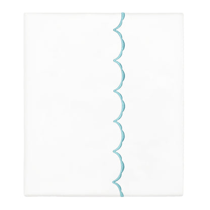 Turquoise Wavelet Embroidered Flat Sheet