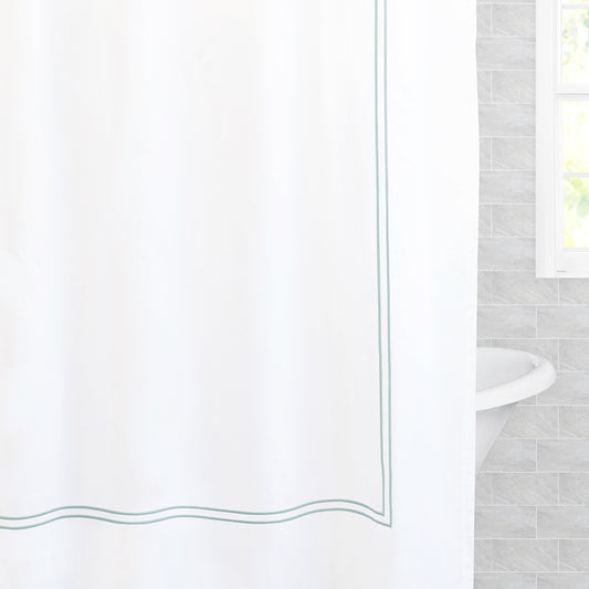 The Lines Embroidered Shower Curtain