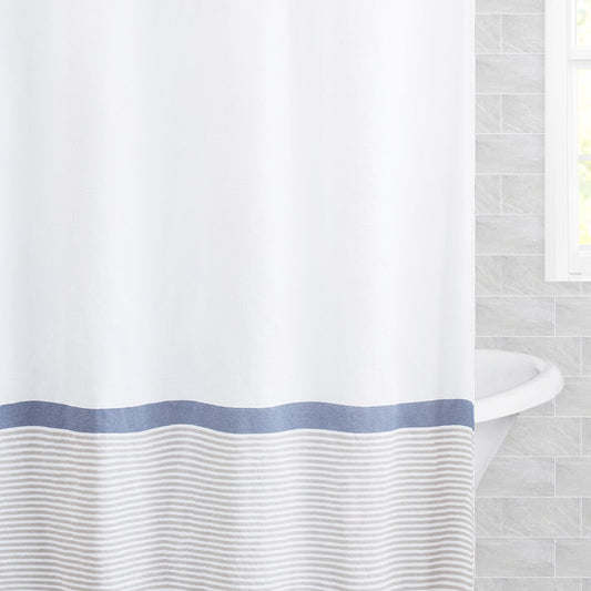 The Stripe Fringe Shower Curtain