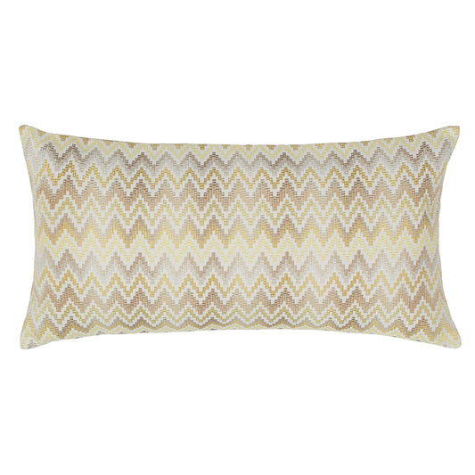 Yellow Embroidered Chevron Throw Pillow