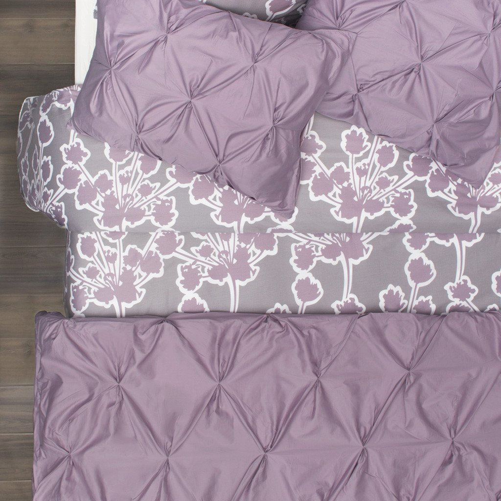 Lilac Valencia Pintuck Sham Pair