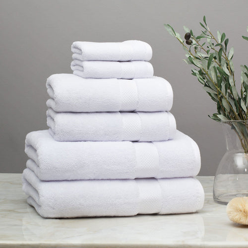 Classic White Towel Essentials Bundle (2 Wash + 2 Hand + 2 Bath Towels)