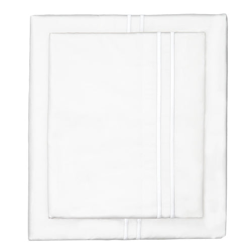 White Lines Embroidered Sheet Set (Fitted, Flat, & Pillow Cases)