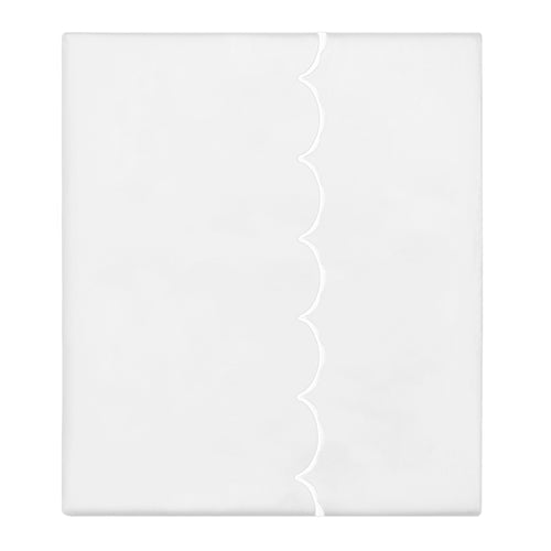 White Wavelet Embroidered Flat Sheet