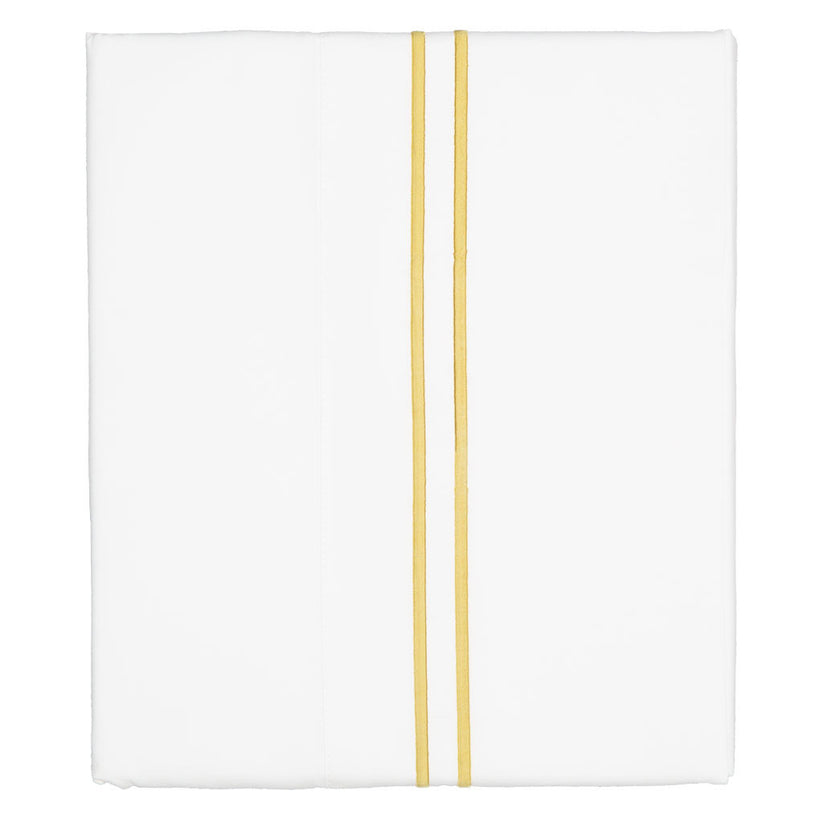 Marigold Yellow Lines Embroidered Flat Sheet – Crane & Canopy