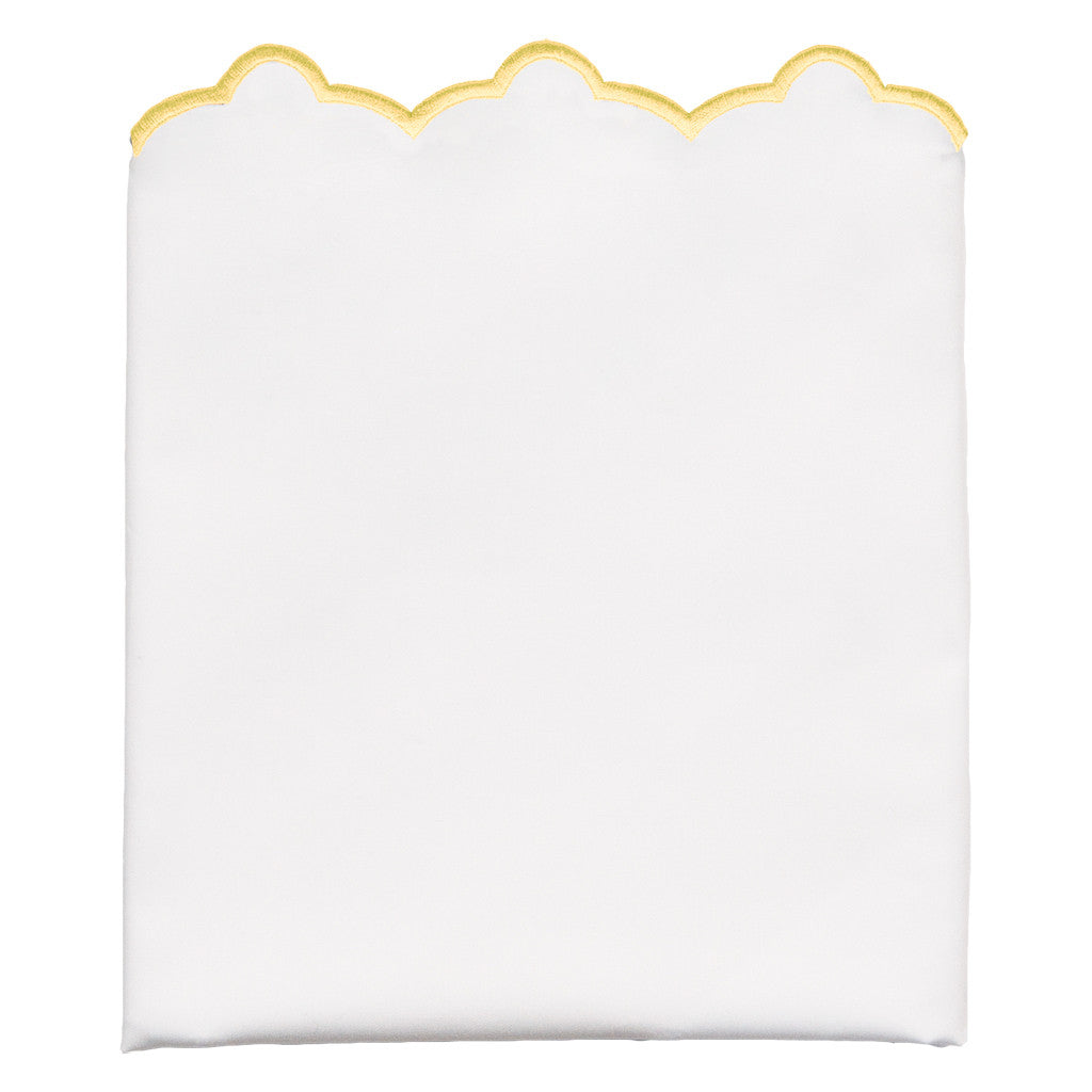 Yellow Scalloped Embroidered Pillowcase Pair