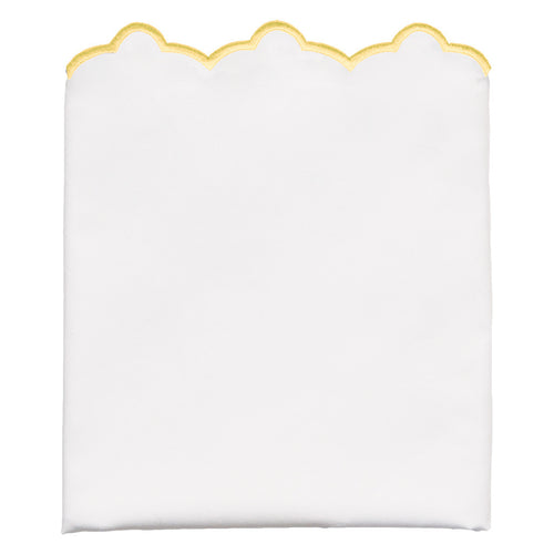 Yellow Scalloped Embroidered Pillowcase Pair