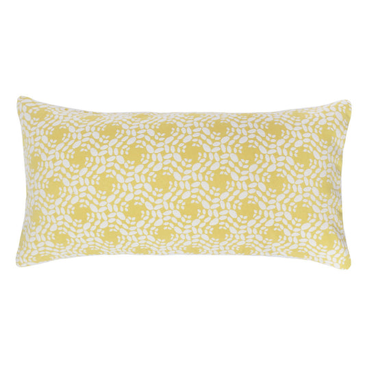 Yellow and White Blossom Throw Pillow