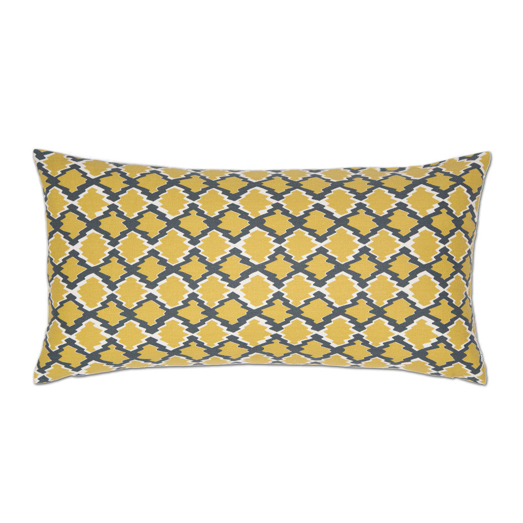 The Yellow and Gray Diamonds Throw Pillow