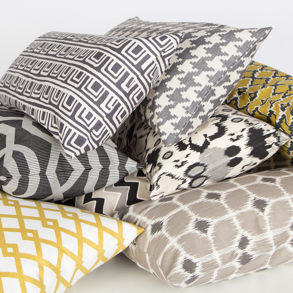 The Yellow and Gray Diamonds Throw Pillow