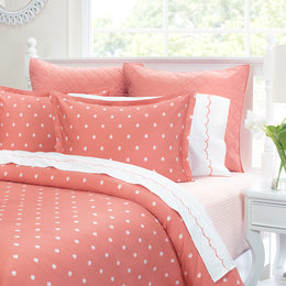 Coral Wavelet Embroidered Sheet Set (Fitted, Flat, & Pillow Cases)