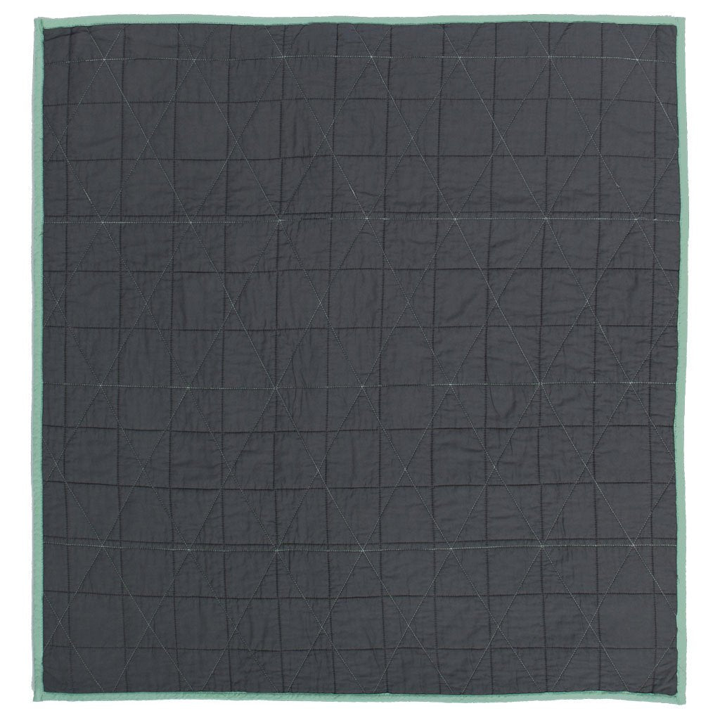 Diamond Box-Stitch Charcoal Grey Quilt Euro Sham