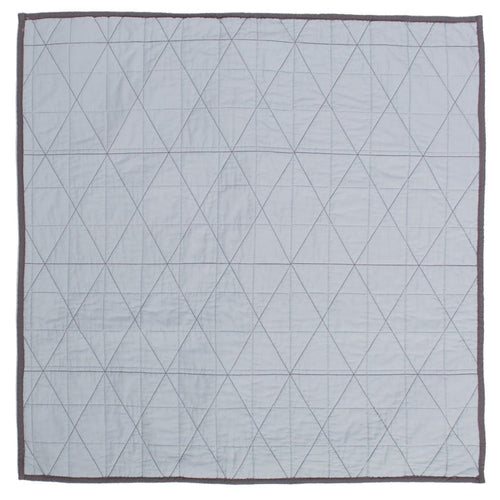 Diamond Box-Stitch Light Blue Quilt Euro Sham