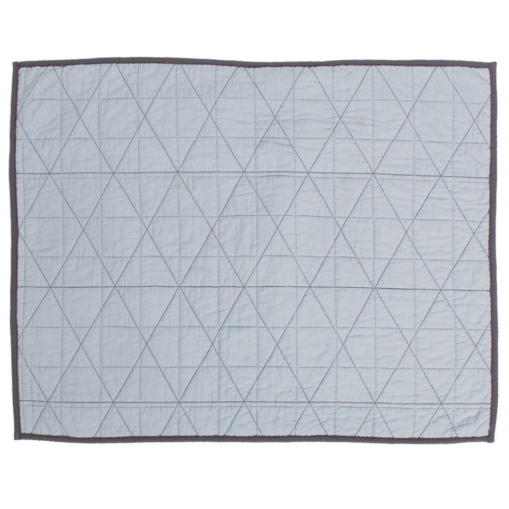 Diamond Box-Stitch Light Blue Quilt Sham Pair