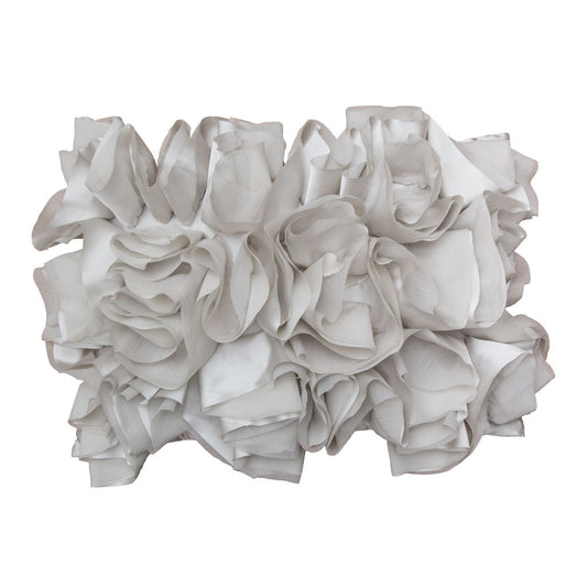 The Dove Grey Ruffled Pillow