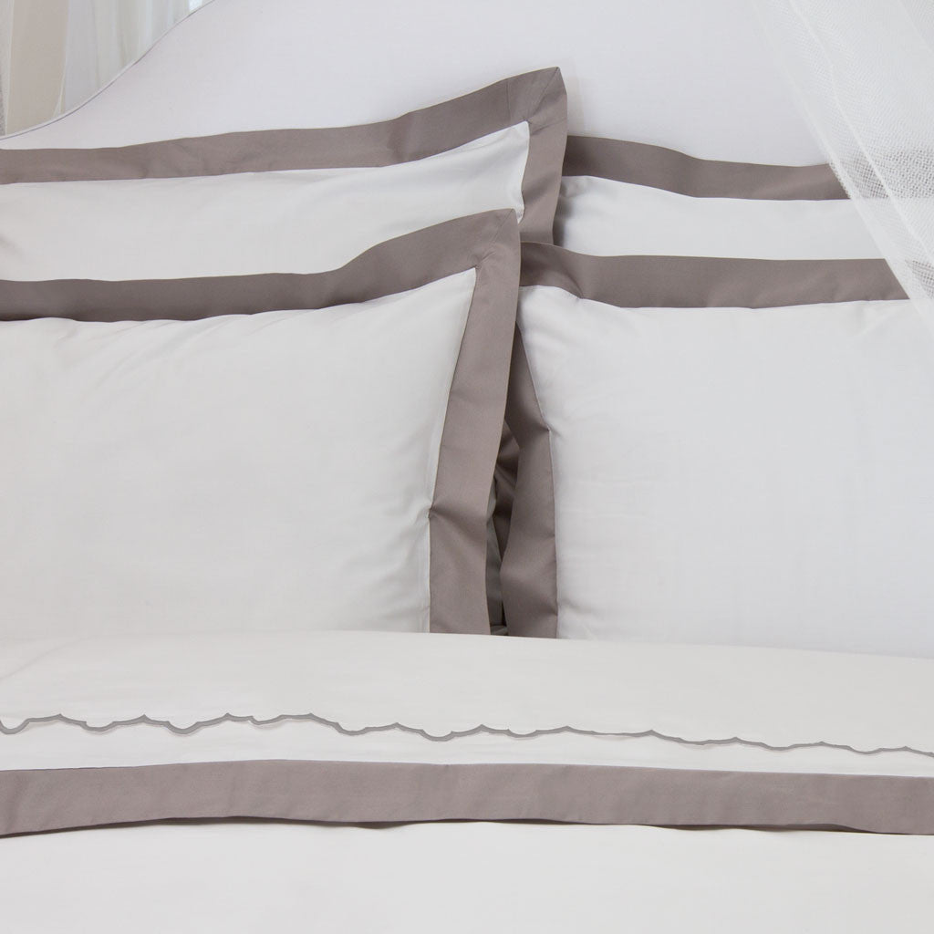 The Gray Scalloped Embroidered Sheet Set