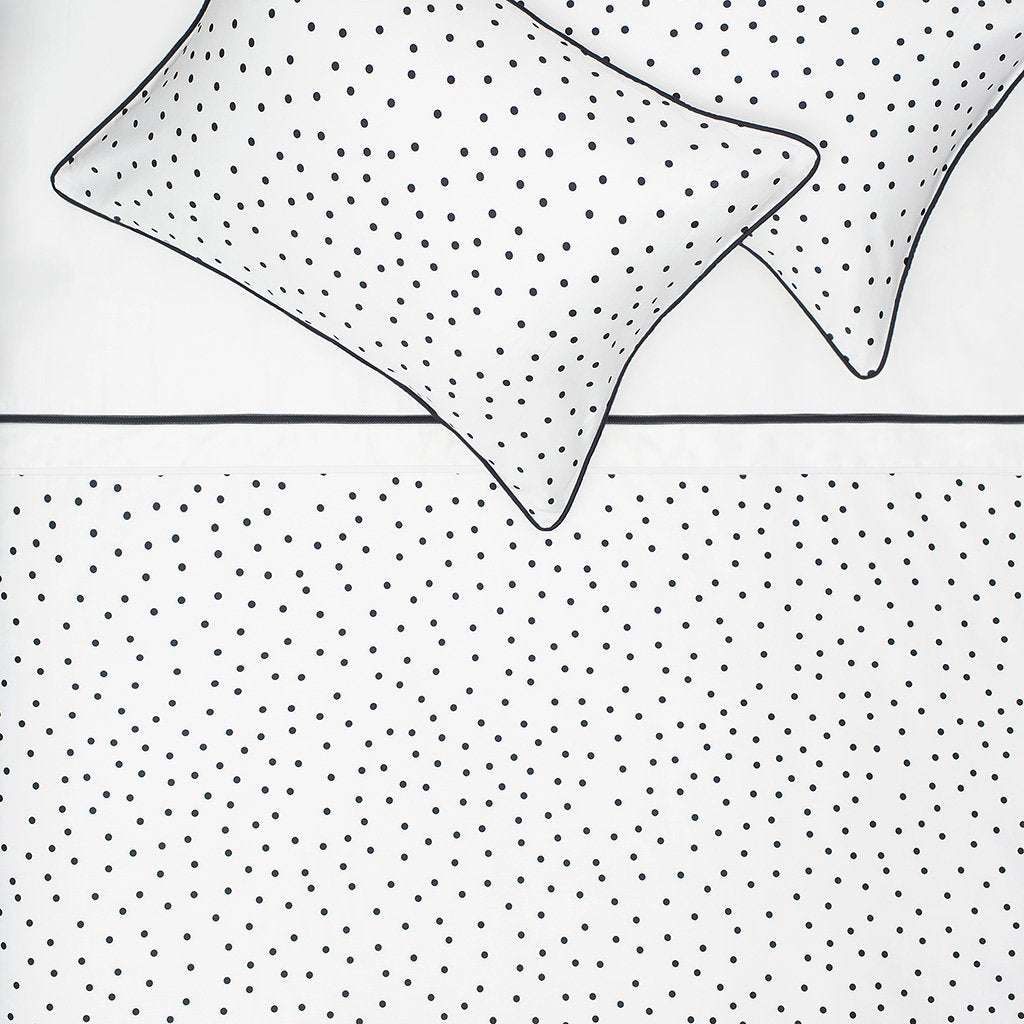 Black and White Harper Duvet Cover (White Piping)