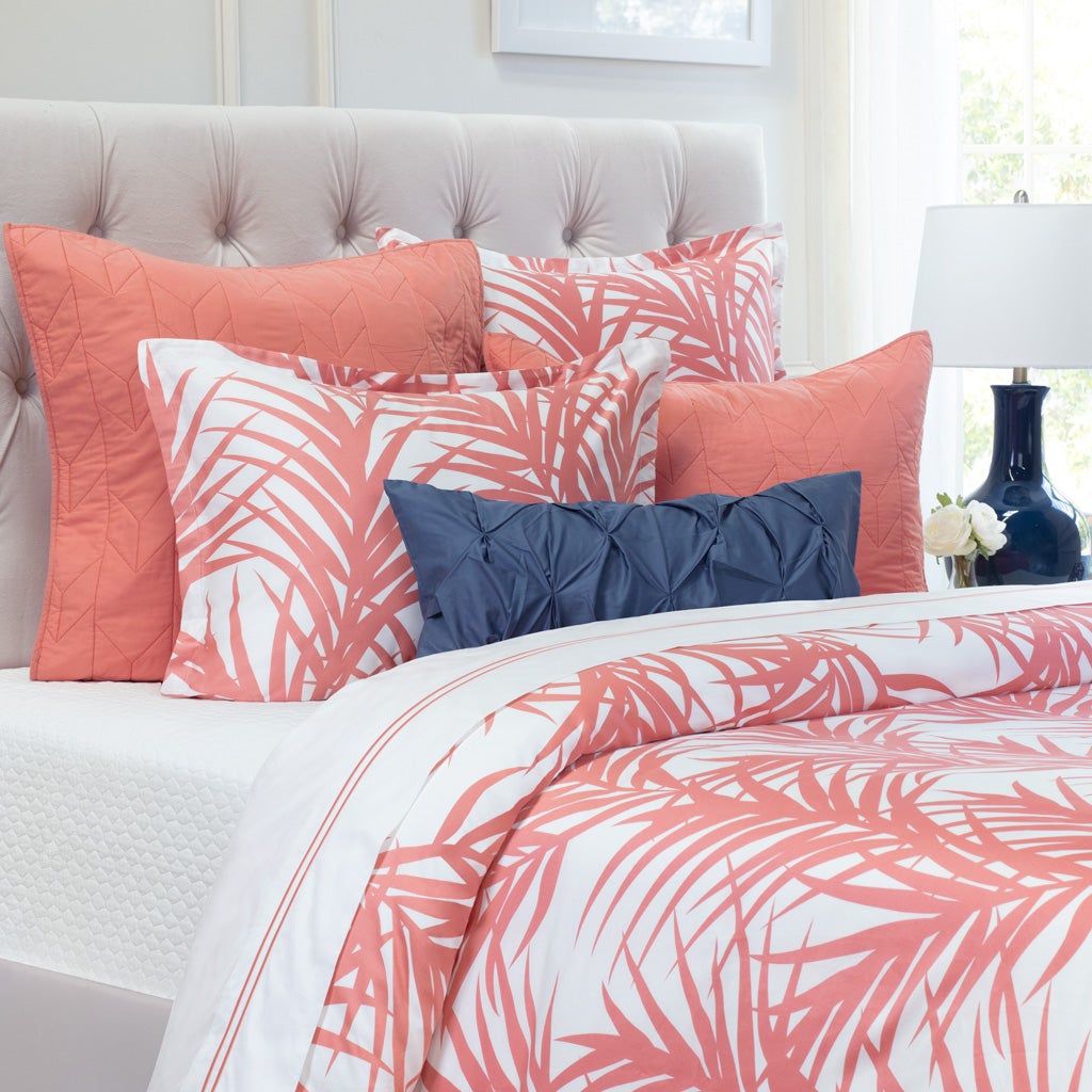 Coral Lines Embroidered Sheet Set (Fitted, Flat, & Pillow Cases)