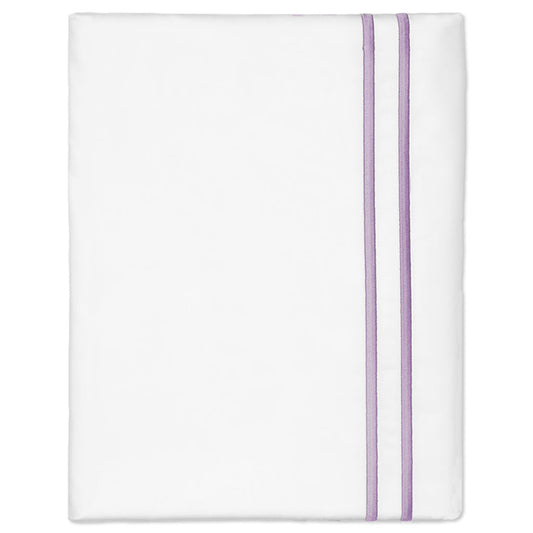 Lilac Purple Lines Embroidered Pillowcase Pair