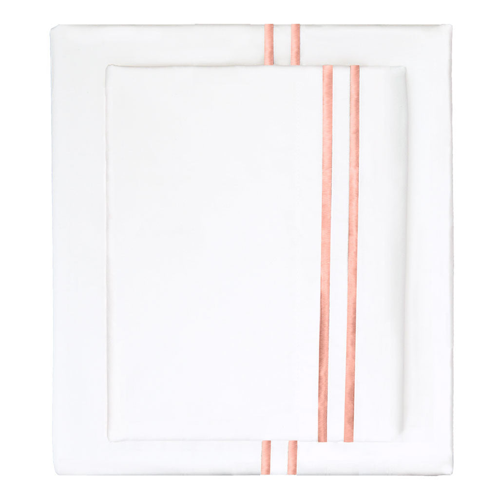 Coral Lines Embroidered Sheet Set (Fitted, Flat, & Pillow Cases)