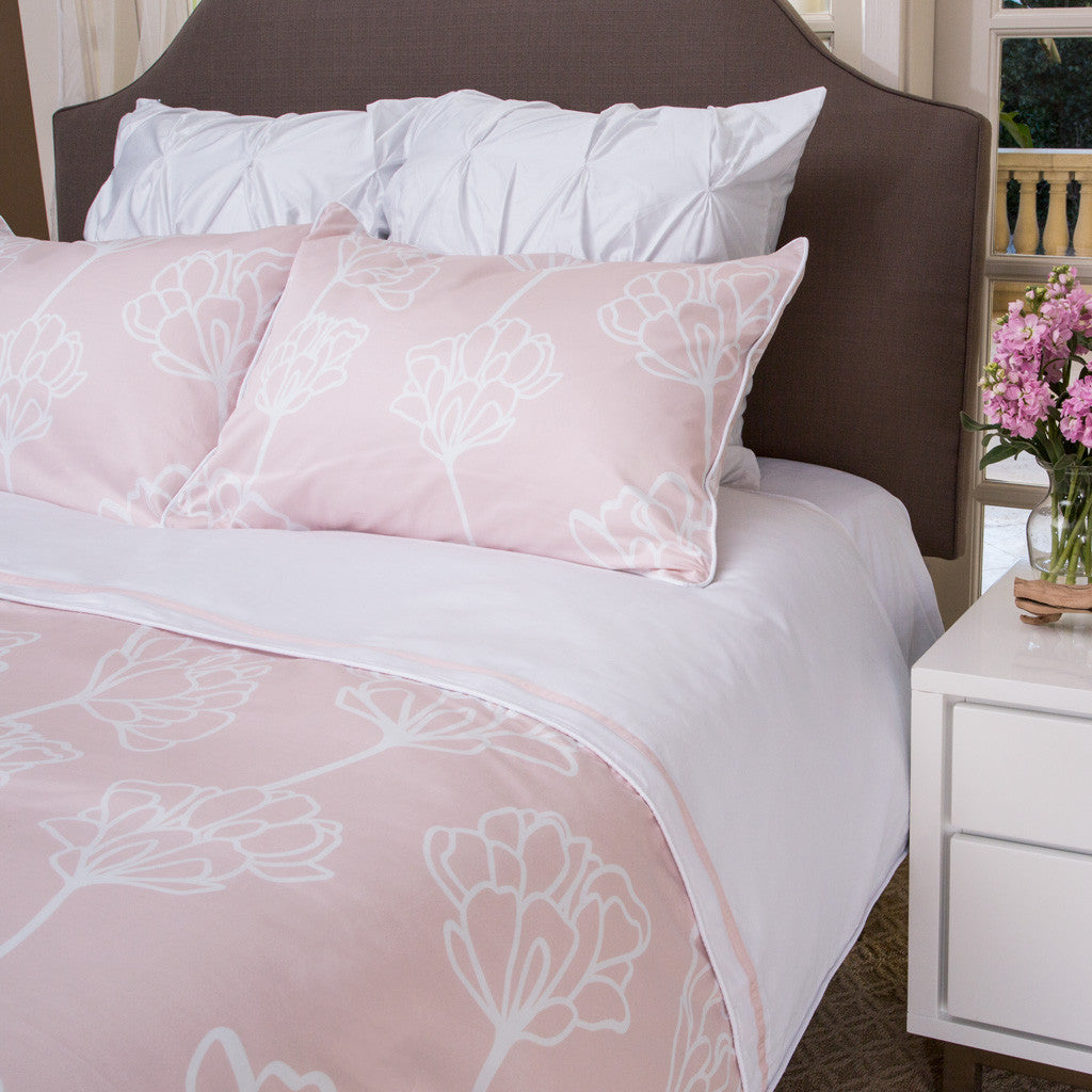 Mariposa Blush Pink and White Bedding