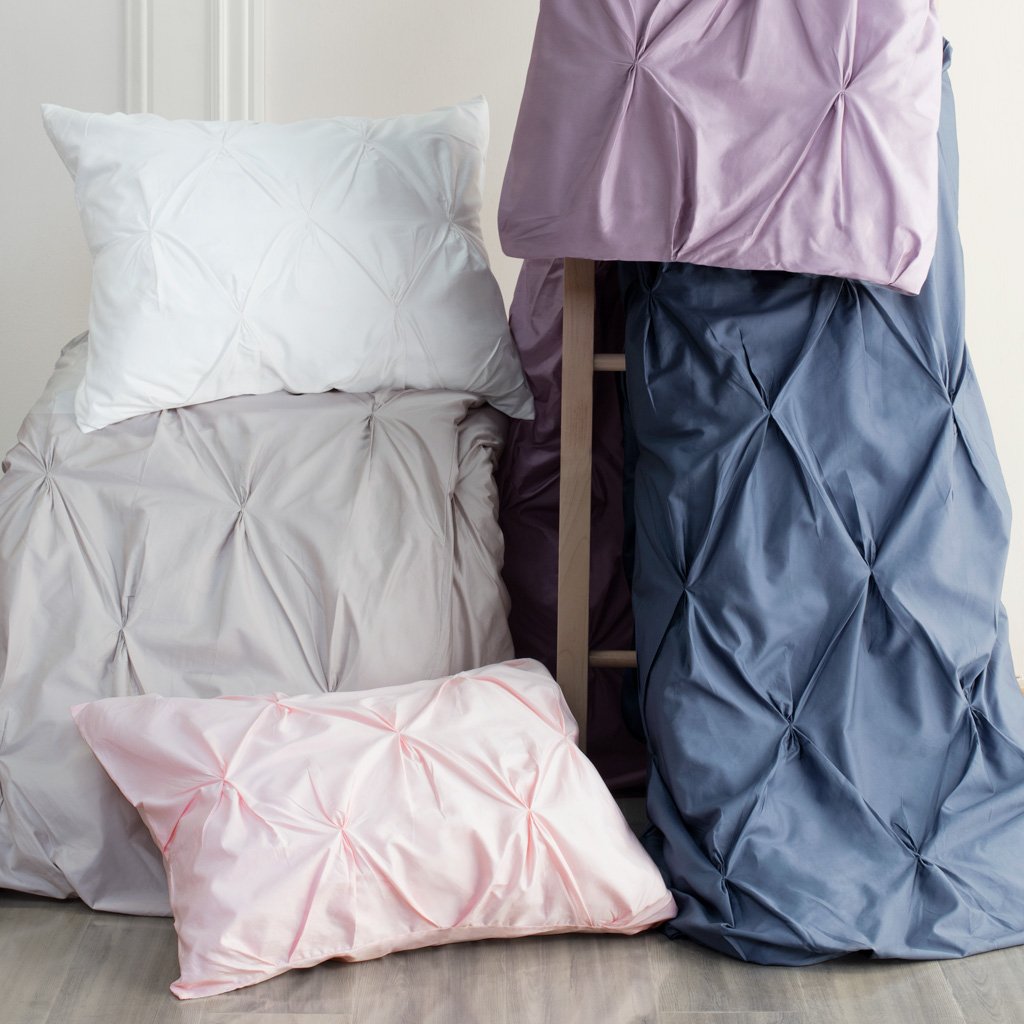 Pink Valencia Pintuck Duvet Cover