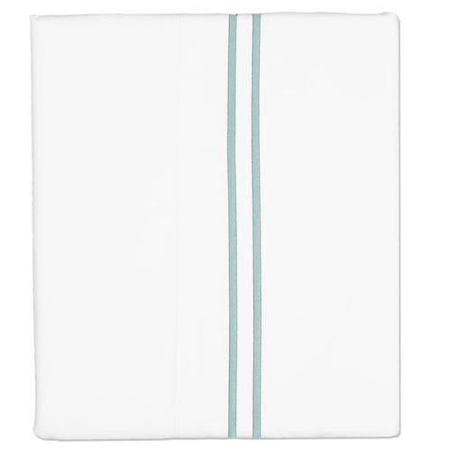 Porcelain Green Lines Embroidered Flat Sheet