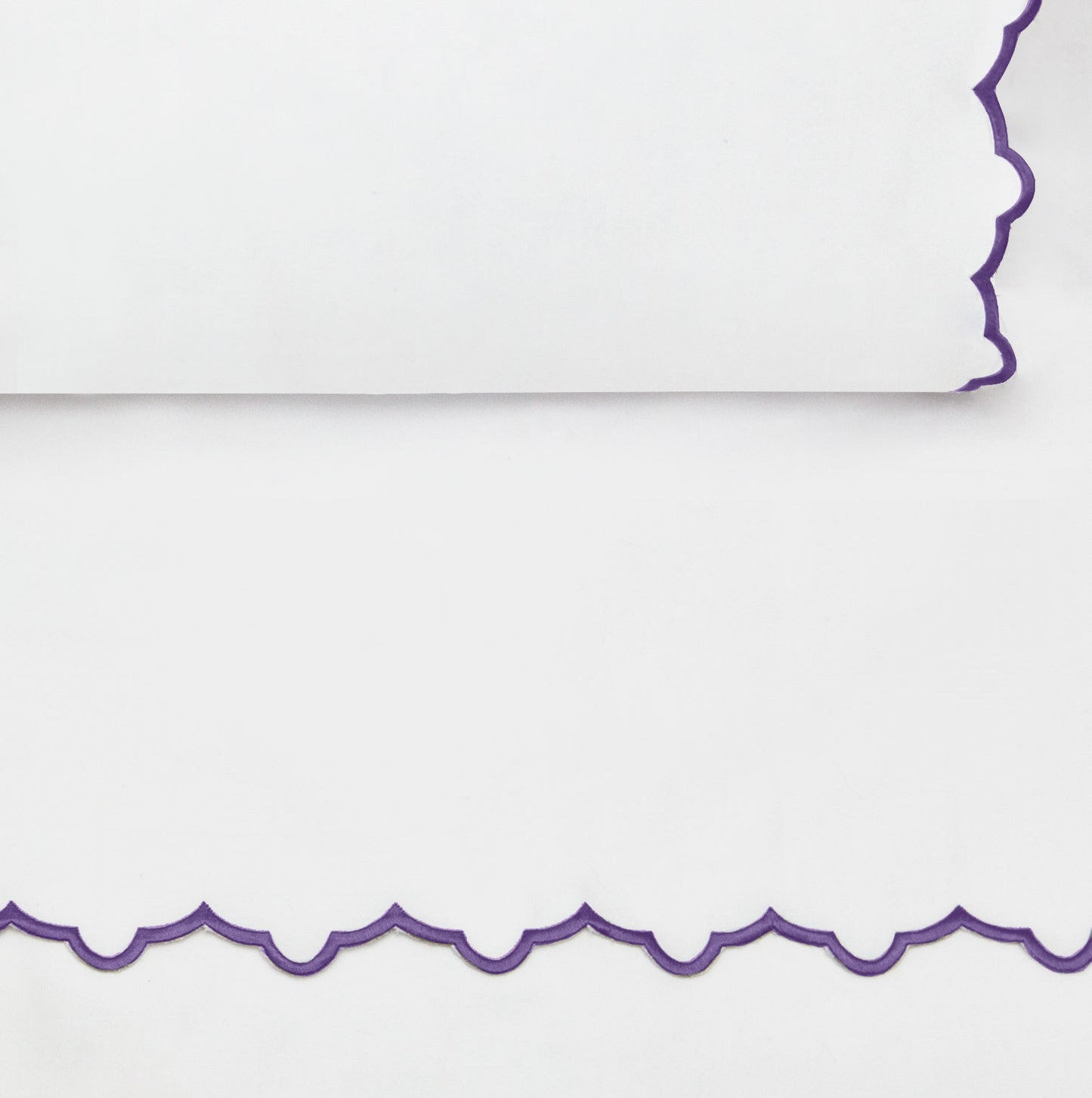 The Purple Scalloped Embroidered Sheet Set