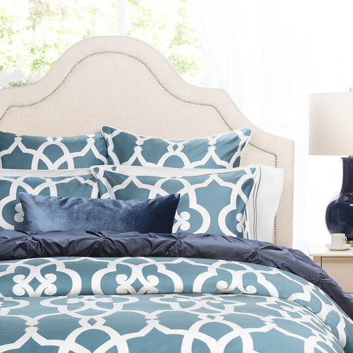 grey and teal bedding