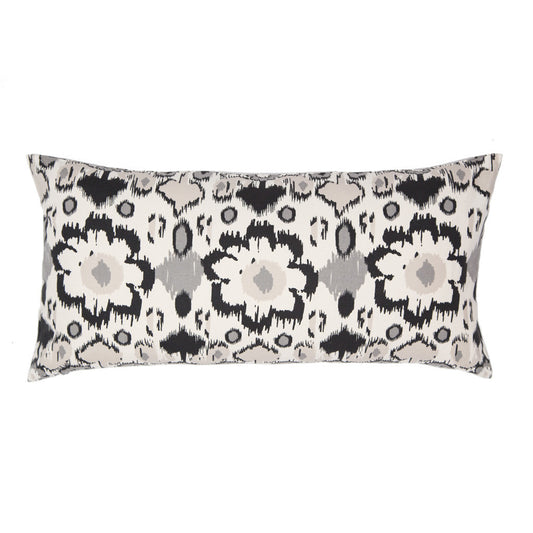 Gray and White Flowers Throw Pillow