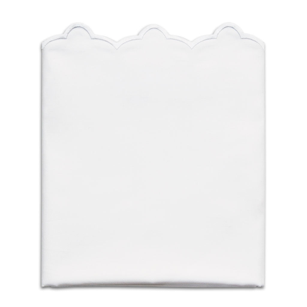 White Scalloped Embroidered Pillowcase Pair