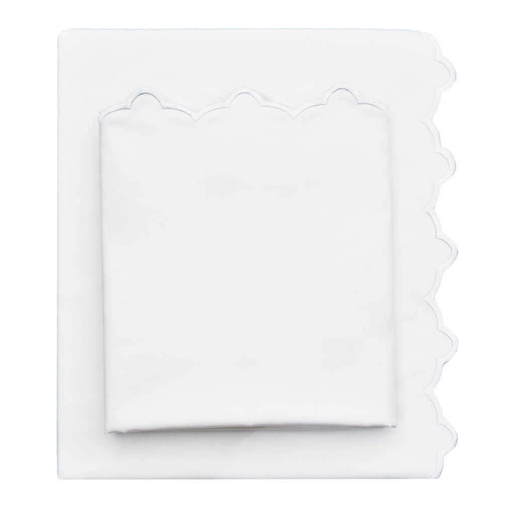 The White Scalloped Embroidered Sheet Set